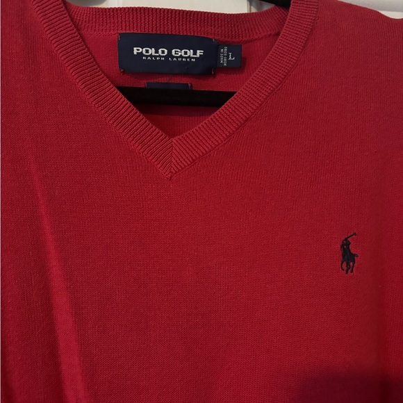 Polo Golf Ralph Lauren Red V-Neck Sweater - Picture 1 of 2